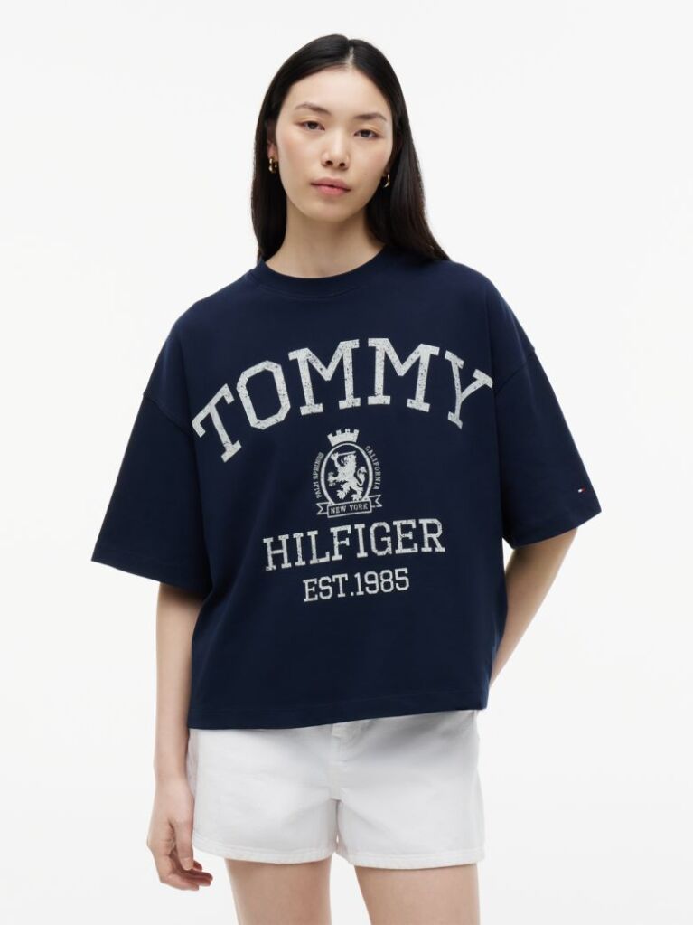 Μπλε T-Shirt Oversized Σε Άνετη Γραμμή  Γυναίκες