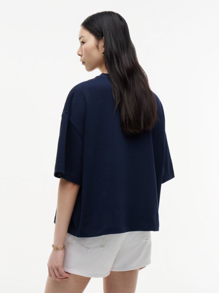Μπλε T-Shirt Oversized Σε Άνετη Γραμμή  Γυναίκες