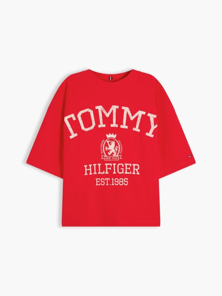 Κόκκινο T-Shirt Oversized Σε Άνετη Γραμμή  Γυναίκες