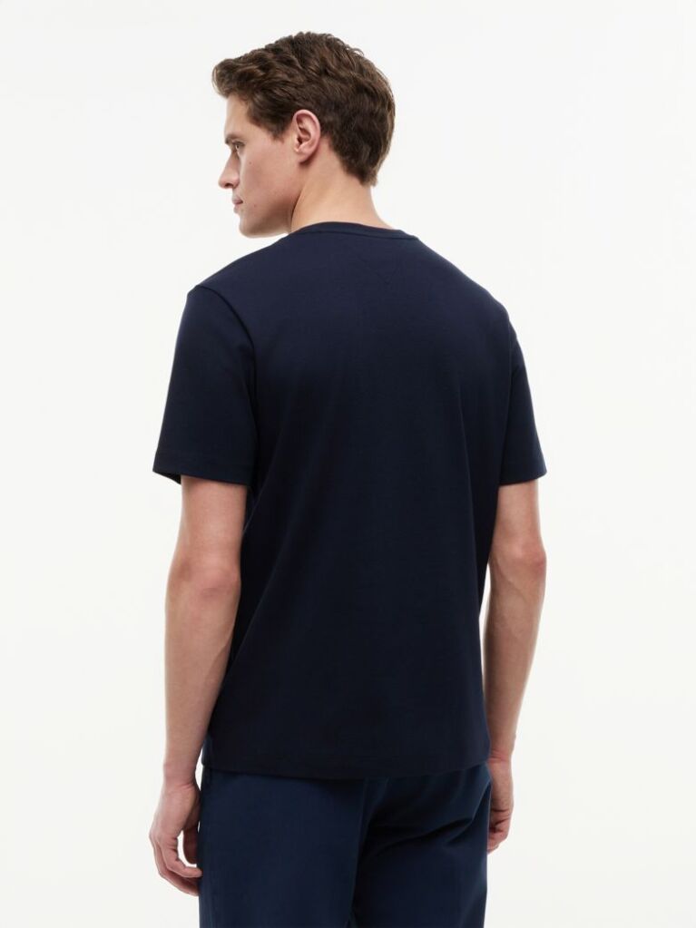 Μπλε Interlock Πλεκτό T-Shirt  Άνδρες