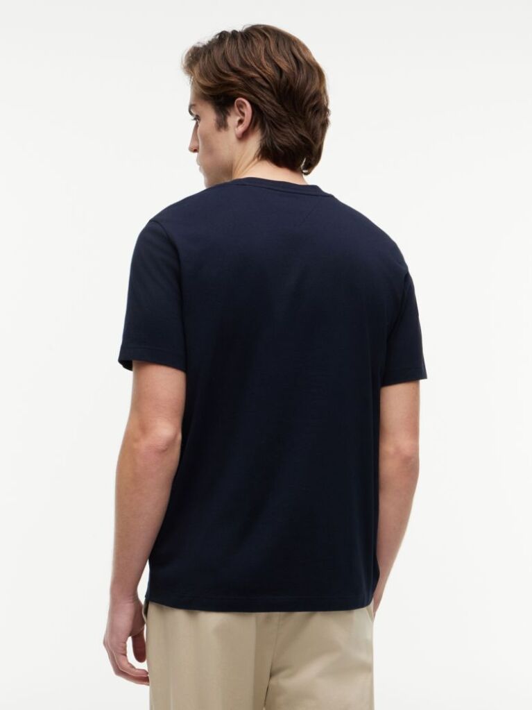 Μπλε T-Shirt Με Κλασική Λαιμόκοψη Και Λογότυπο  Άνδρες