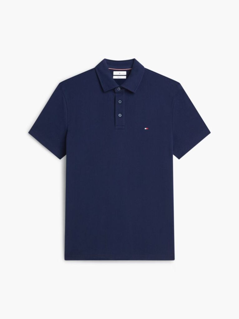 Blue Regular Fit Mesh Jersey Polo Shirt  Men