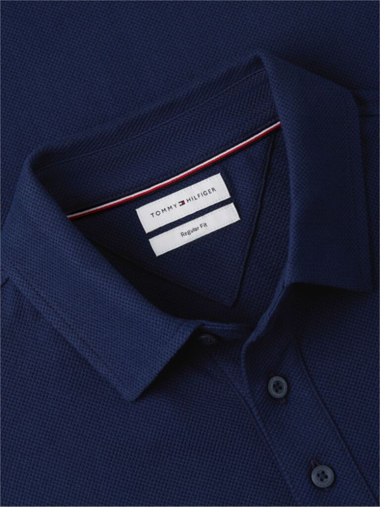 Blue Regular Fit Mesh Jersey Polo Shirt  Men