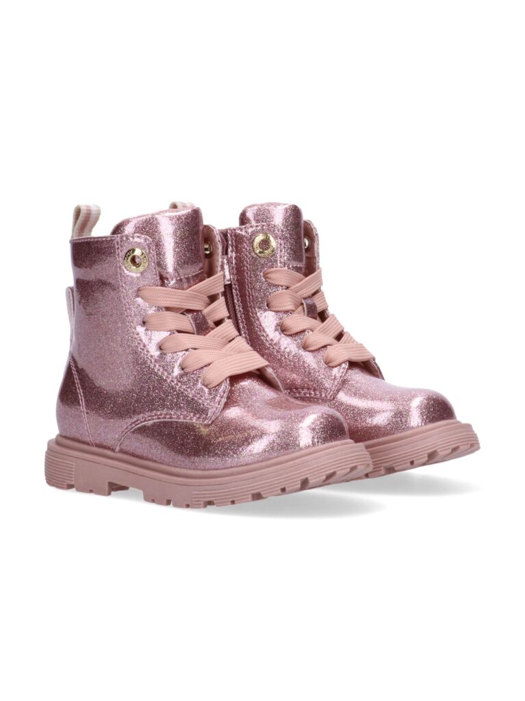 Pink Patent Cleat Lace-Up Boots  Girls