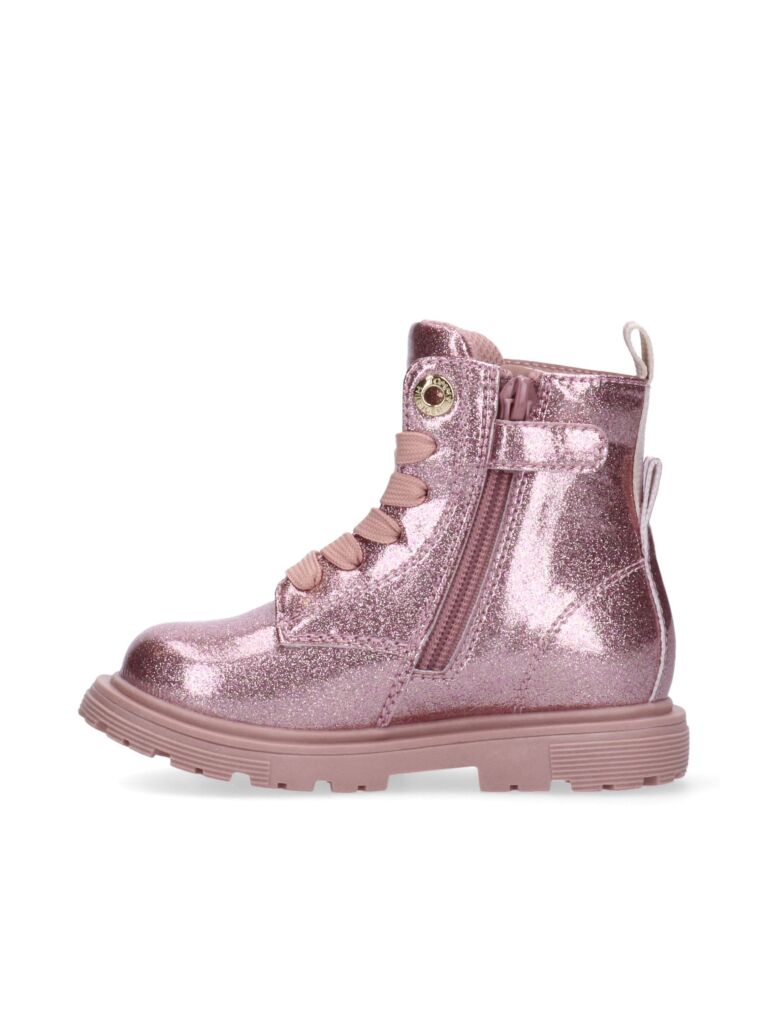 Pink Patent Cleat Lace-Up Boots  Girls