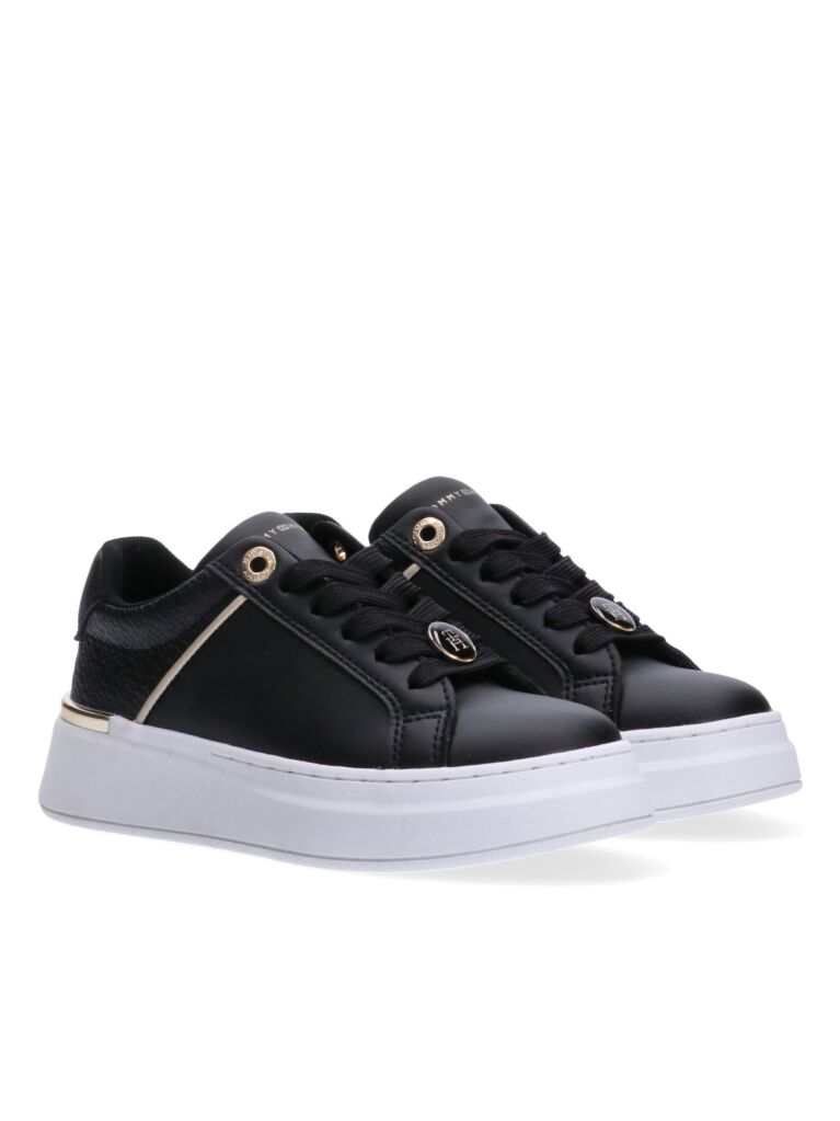 Black TH Monogram Charm Lace-Up Sneakers  Girls