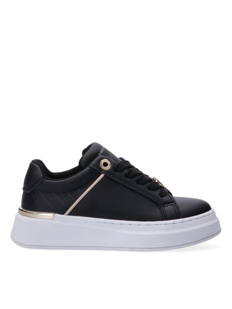Black TH Monogram Charm Lace-Up Sneakers  Girls
