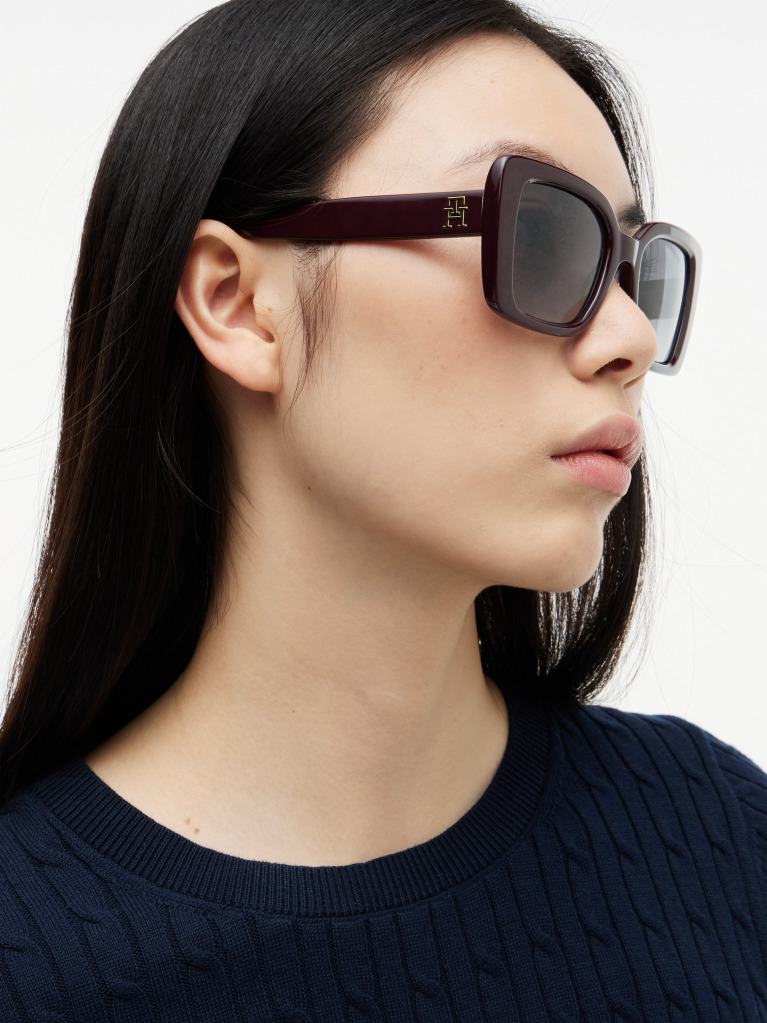 Red TH Monogram Polarised Cat Eye Sunglasses  Women
