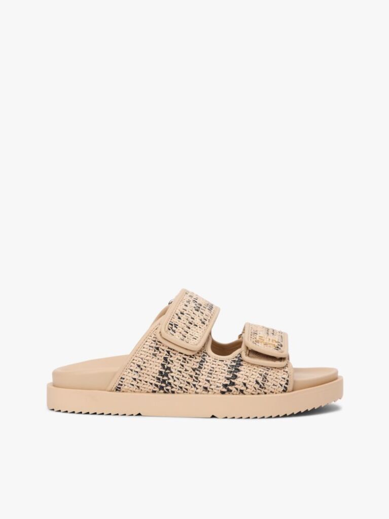 Multi Raffia TH Monogram Double Strap Sandals  Women