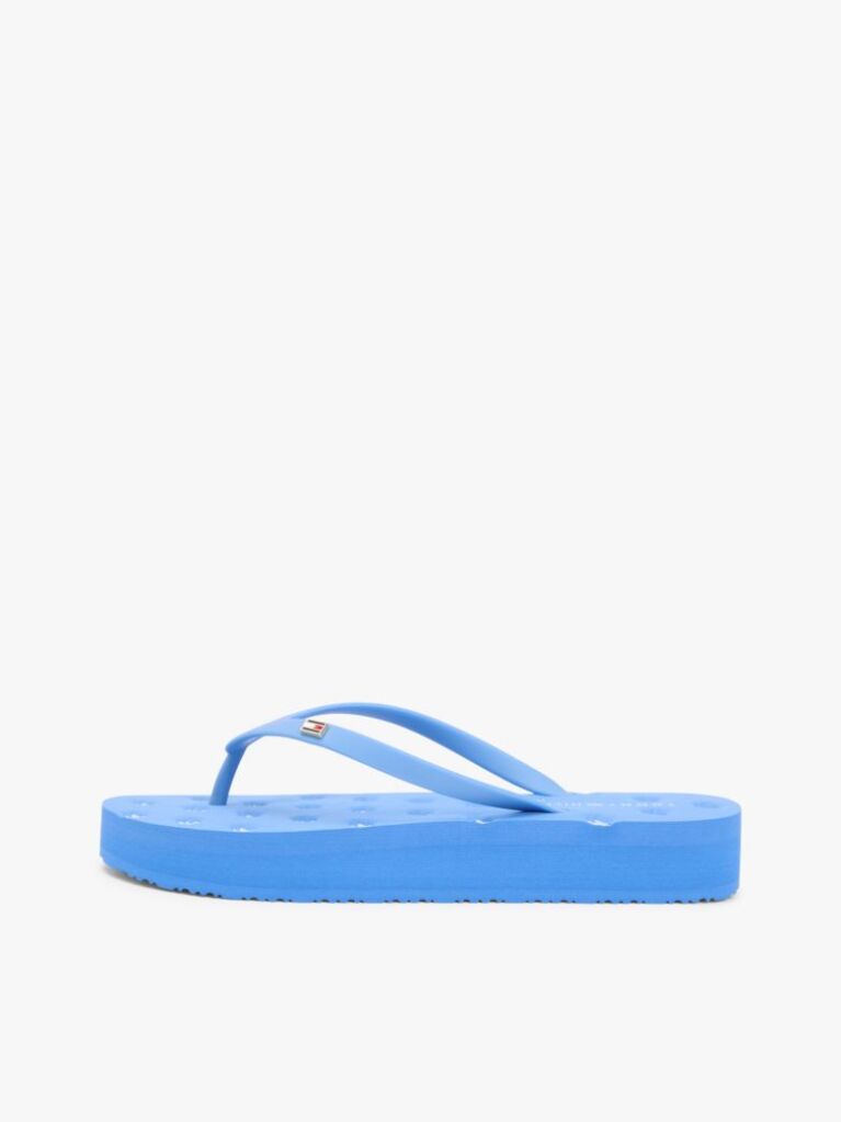 Blue Repeat Logo Platform Flip-Flops  Women