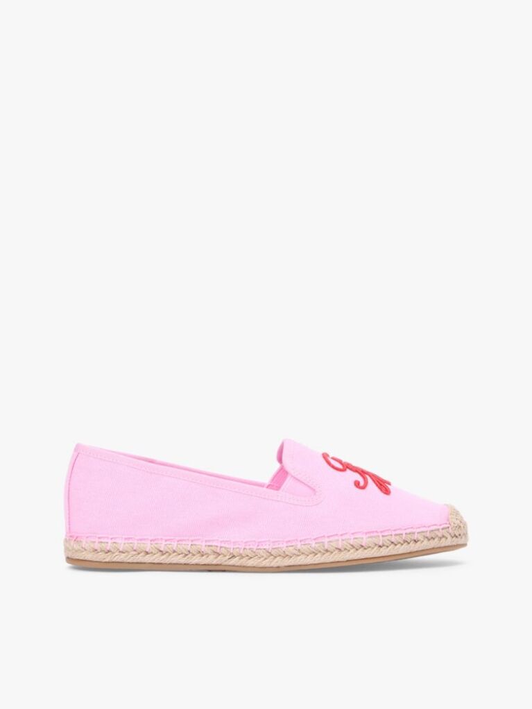 Pink Logo Embroidery Canvas Espadrilles  Women