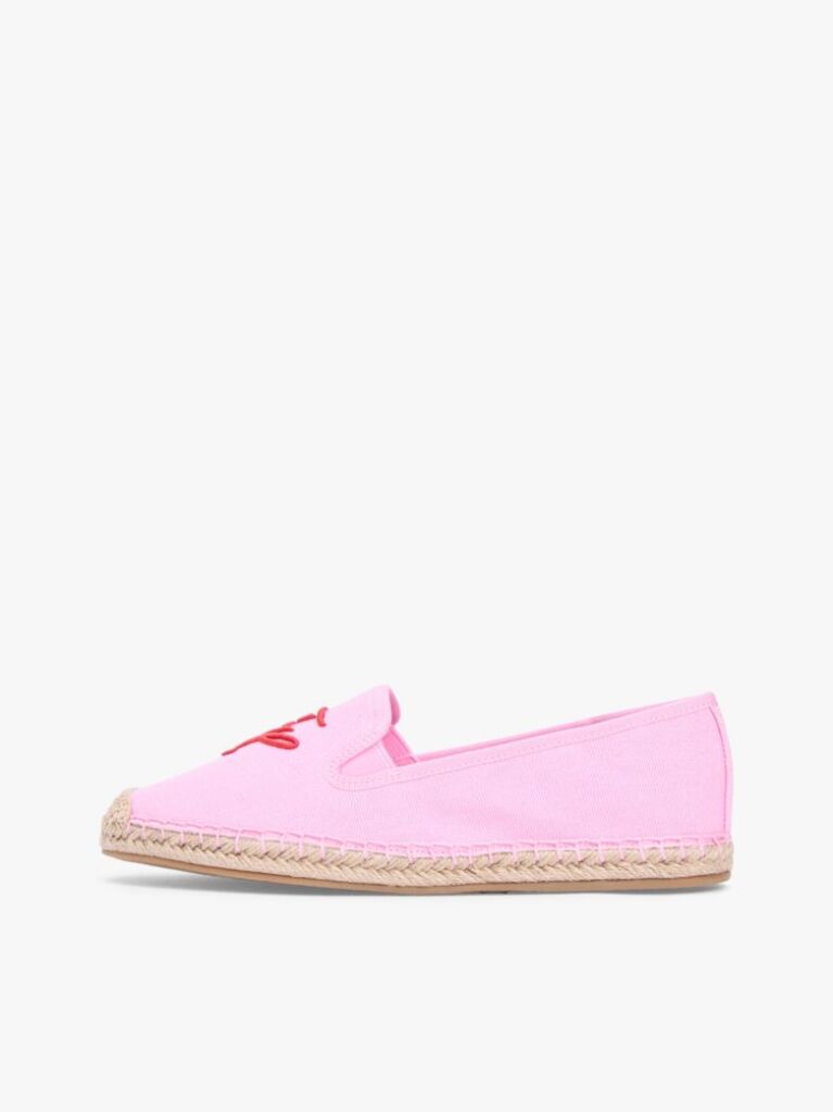 Pink Logo Embroidery Canvas Espadrilles  Women