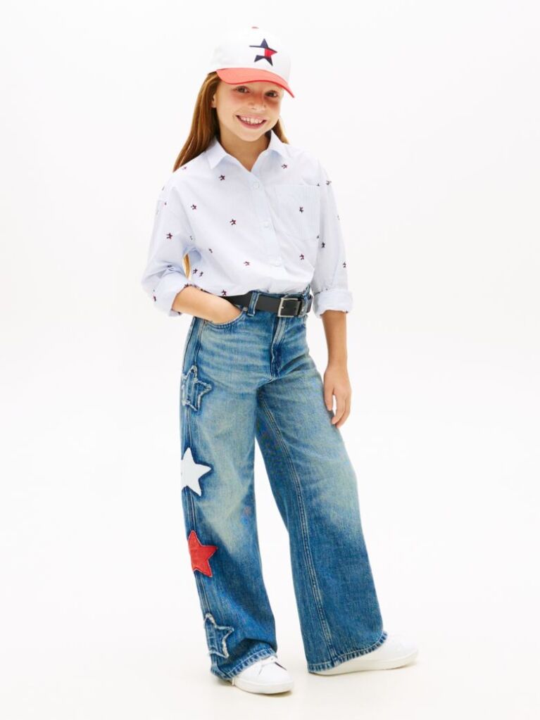 Blue Mabel Star High Rise Wide Leg Jeans  Girls