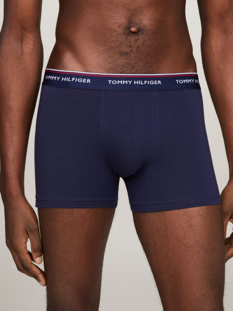 Blue 3-Pack Stretch Cotton Trunks  Men