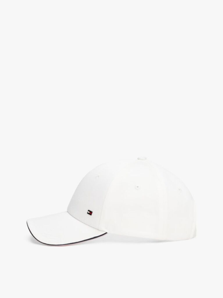 White Signature Six-Panel Baseball Cap  Men