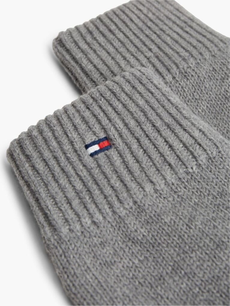 Γκρι Γάντια Από Κασμίρ Με Κεντητό Σημαιάκι Hilfiger  Άνδρες
