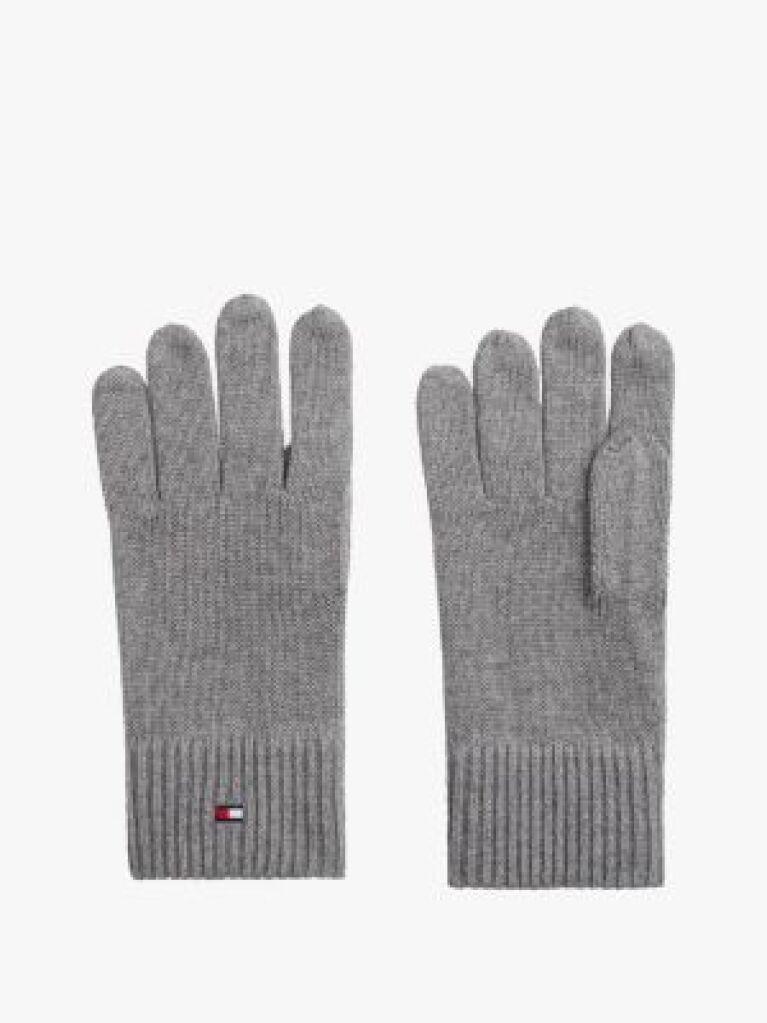 Grey Hilfiger Flag Embroidery Gloves with Cashmere  Men
