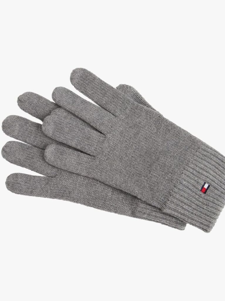 Grey Hilfiger Flag Embroidery Gloves with Cashmere  Men