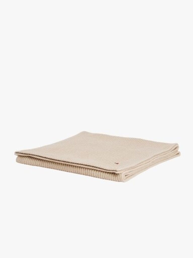 Beige Hilfiger Flag Embroidery Scarf with Cashmere  Men