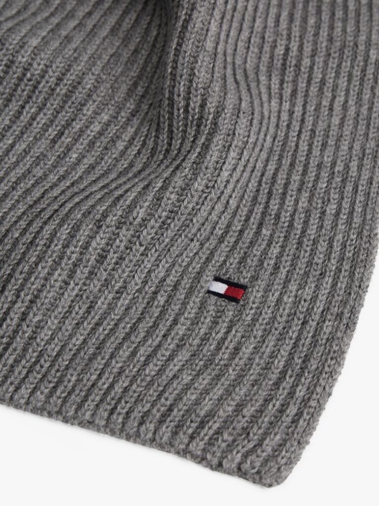 Grey Hilfiger Flag Embroidery Scarf with Cashmere  Men
