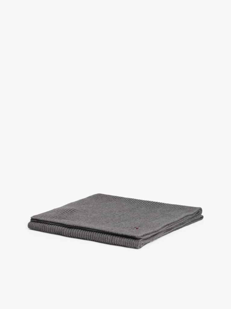 Grey Hilfiger Flag Embroidery Scarf with Cashmere  Men