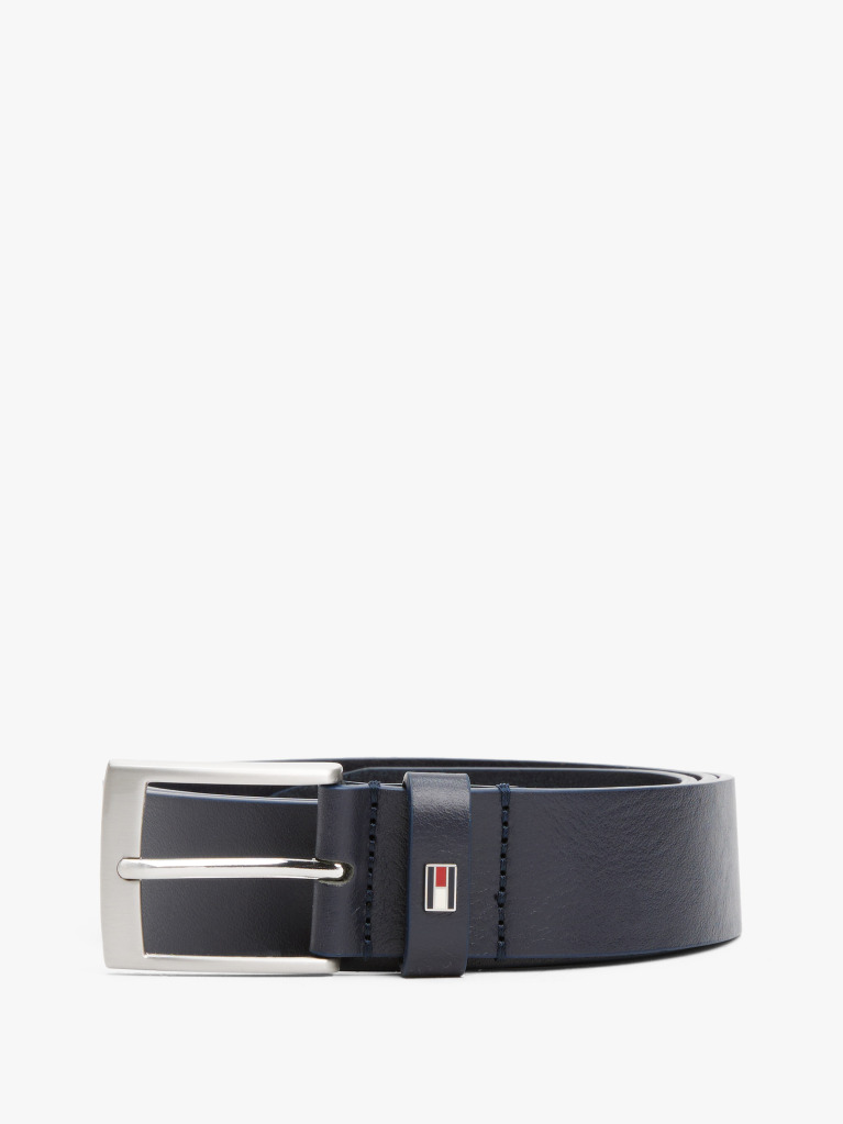 Blue Square Buckle Leather Belt  Men