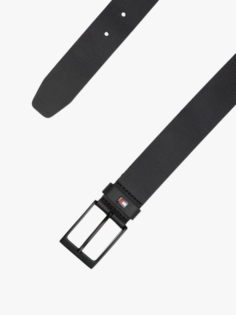Black Tonal Leather Belt  Men