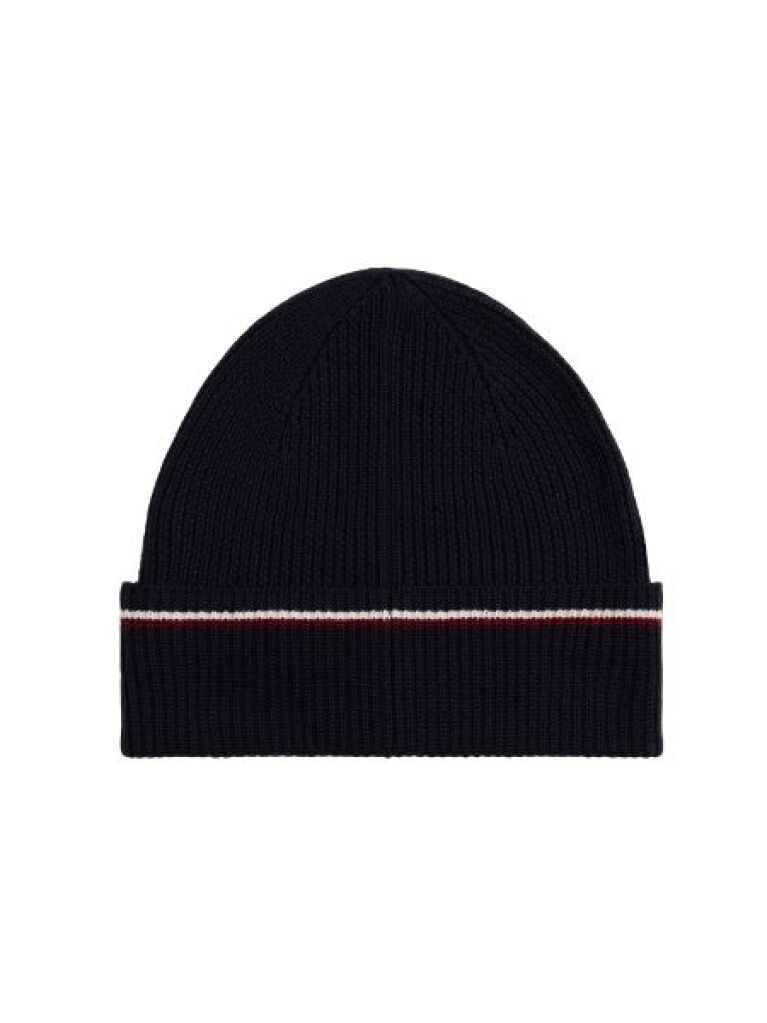 Blue Signature Tape Wool Blend Beanie  Men