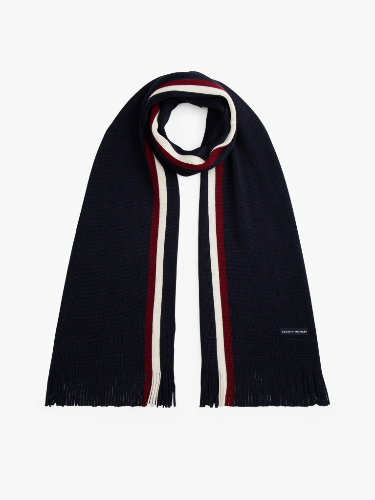 Blue Modern Heritage Signature Wool Blend Scarf  Men