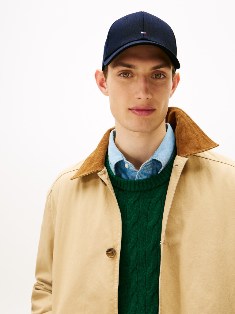 Blue TH Flag Suede Canvas Five Panel Cap  Men