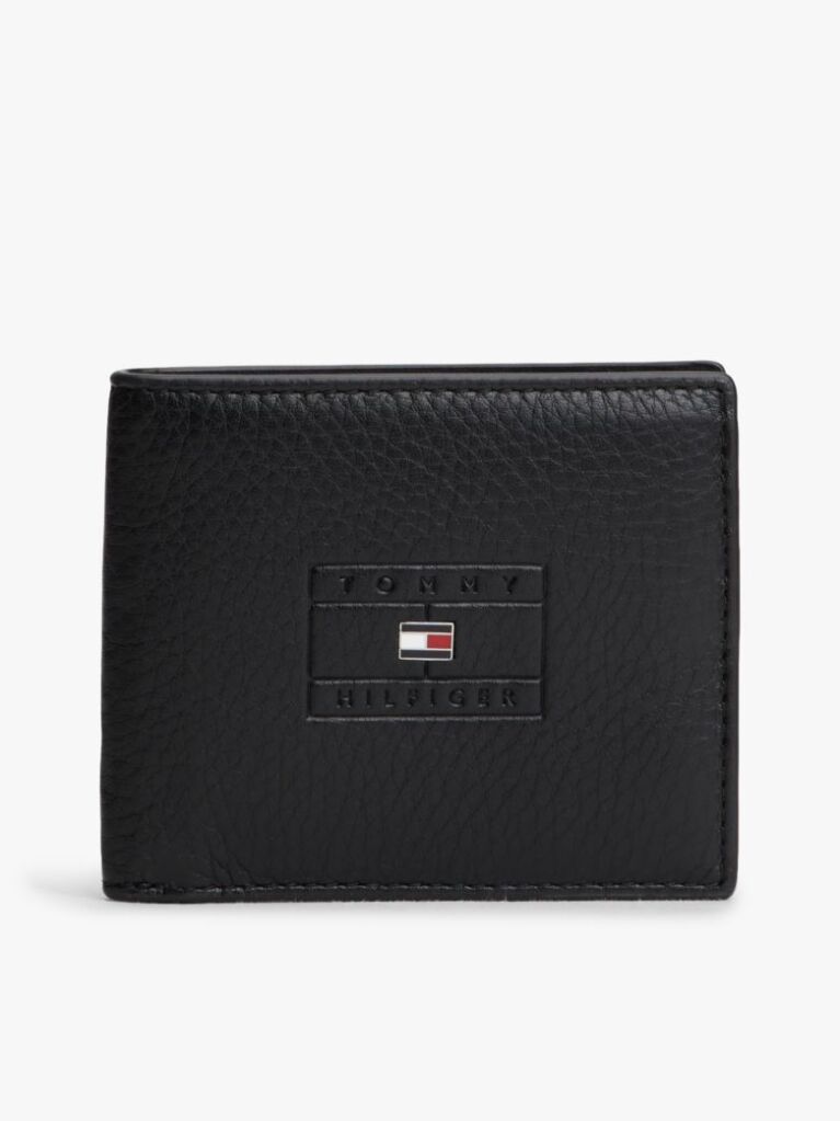 Black Casual Leather Bifold Credit Card Wallet  Men
