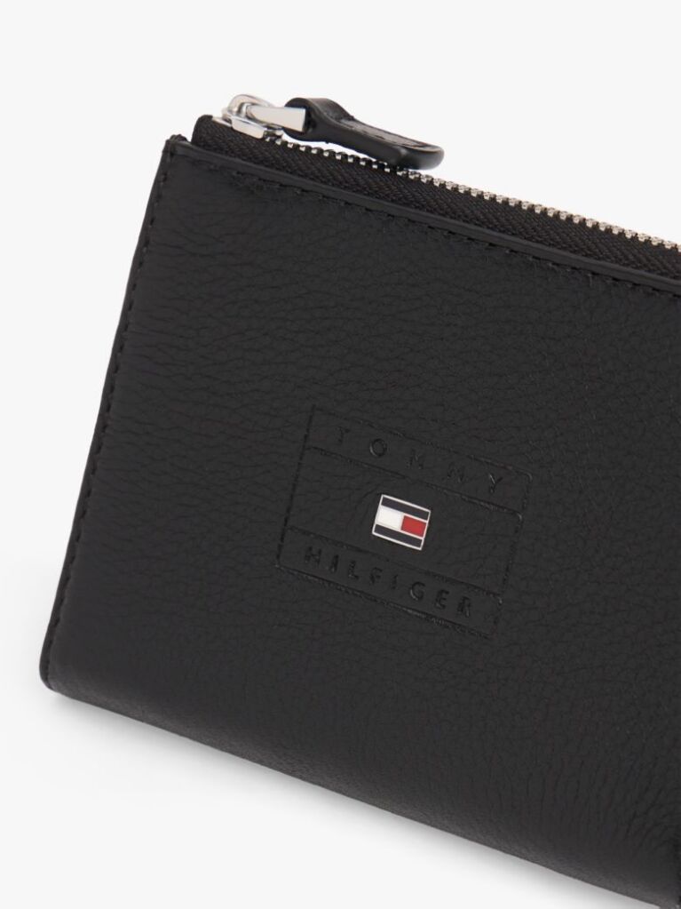 Black Casual Leather Zip-Around Wallet  Men