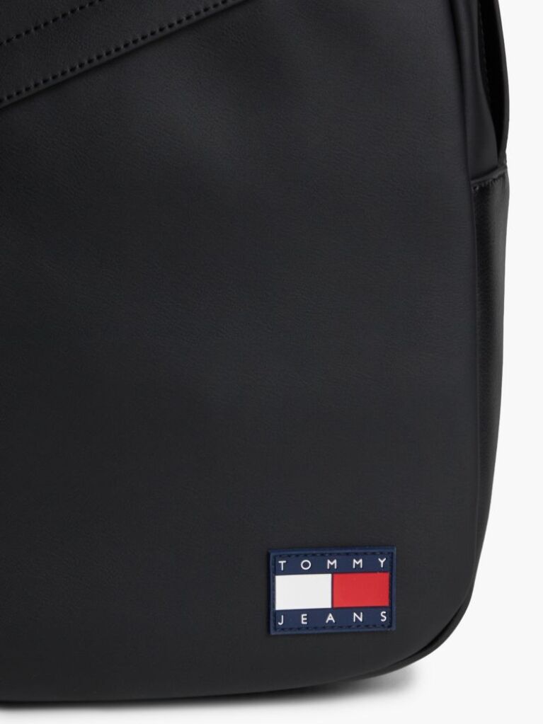 Black Essential Rubberised Logo Dome Backpack  Men