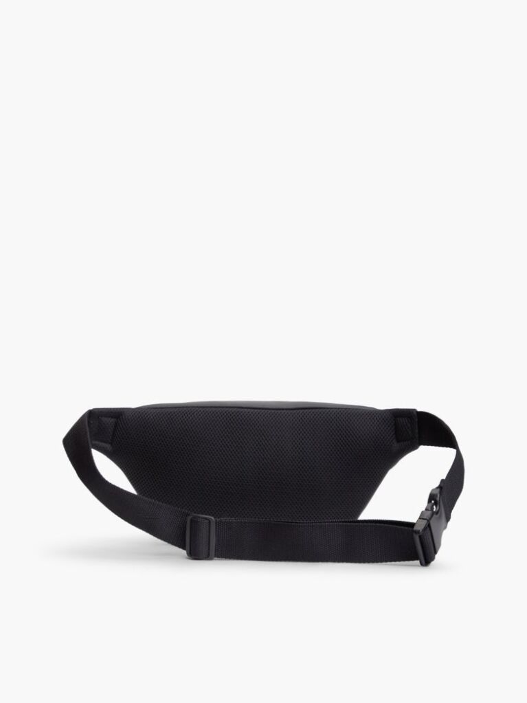 Black Essential Rubberised Logo Bum Bag  Men