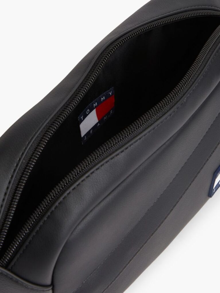 Black Essential Rubberised Logo Bum Bag  Men