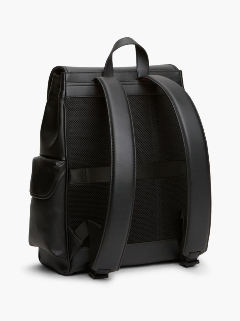 Black Global Stripe Drawstring Logo Backpack  Men