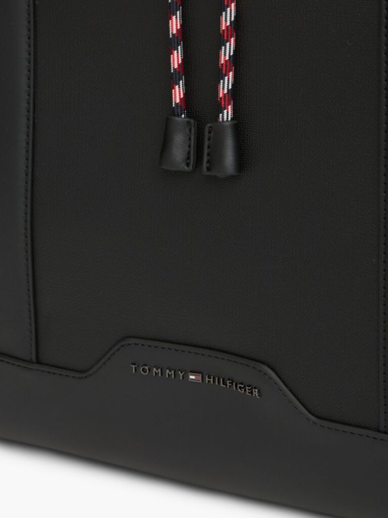 Black Global Stripe Drawstring Logo Backpack  Men