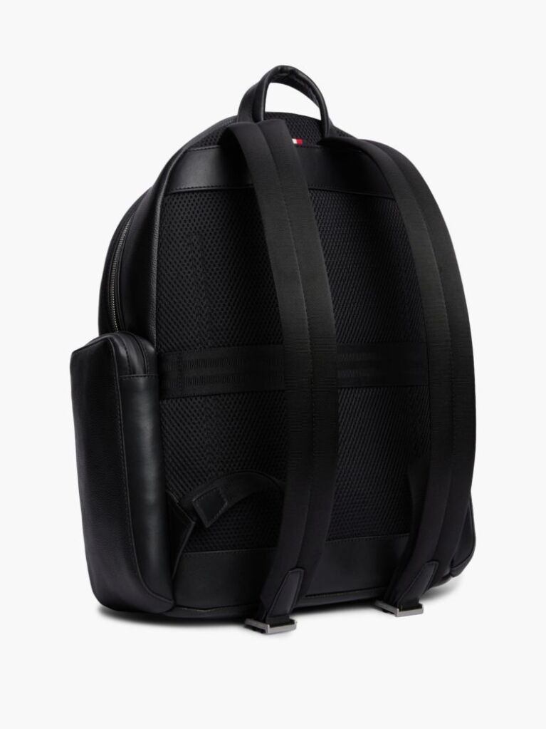 Black TH Business Leather Dome Backpack  Men