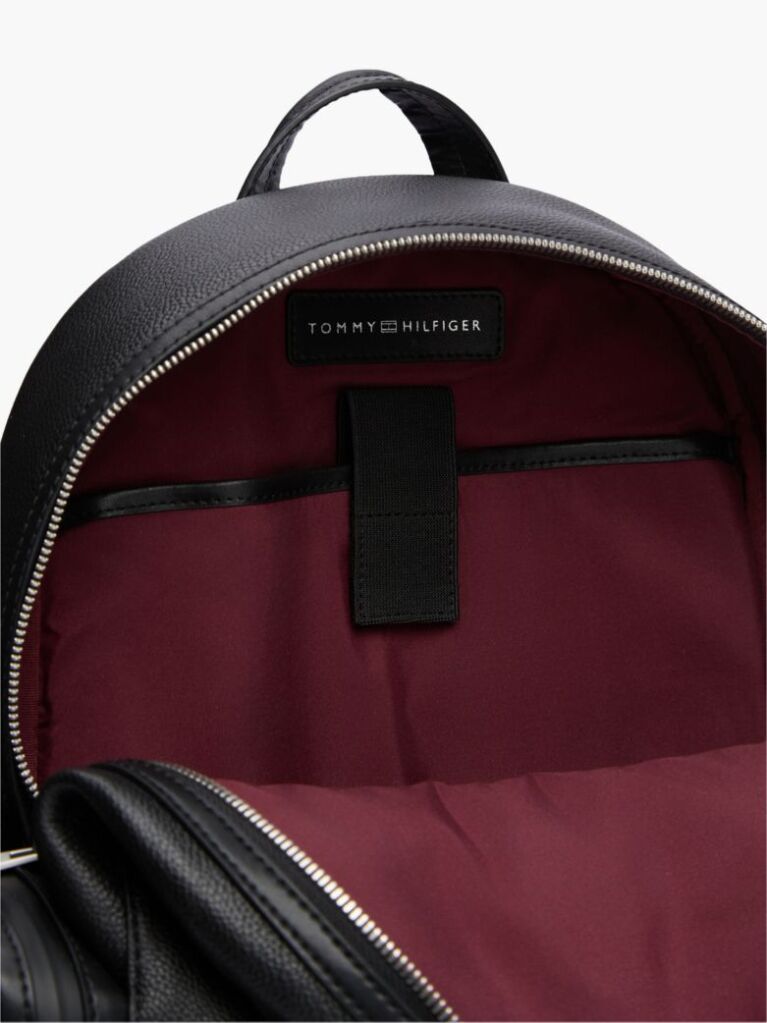 Black TH Business Leather Dome Backpack  Men