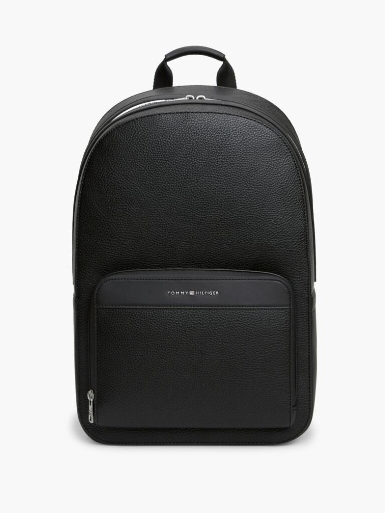 Black Metallic Logo Dome Backpack  Men