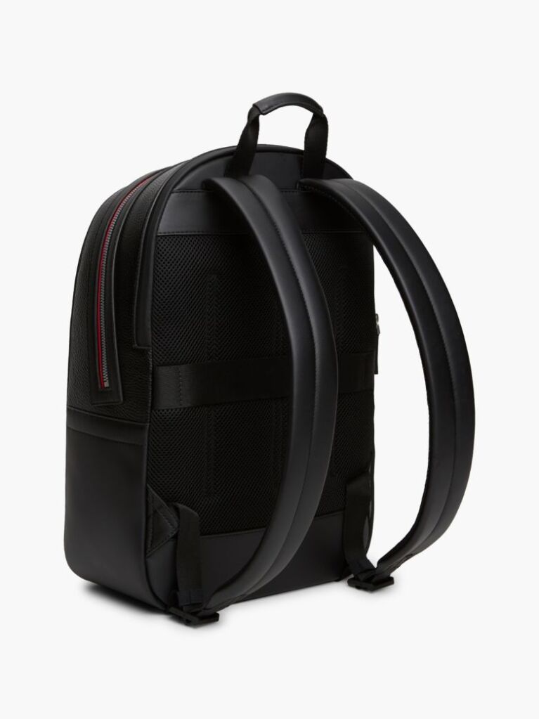 Black Metallic Logo Dome Backpack  Men
