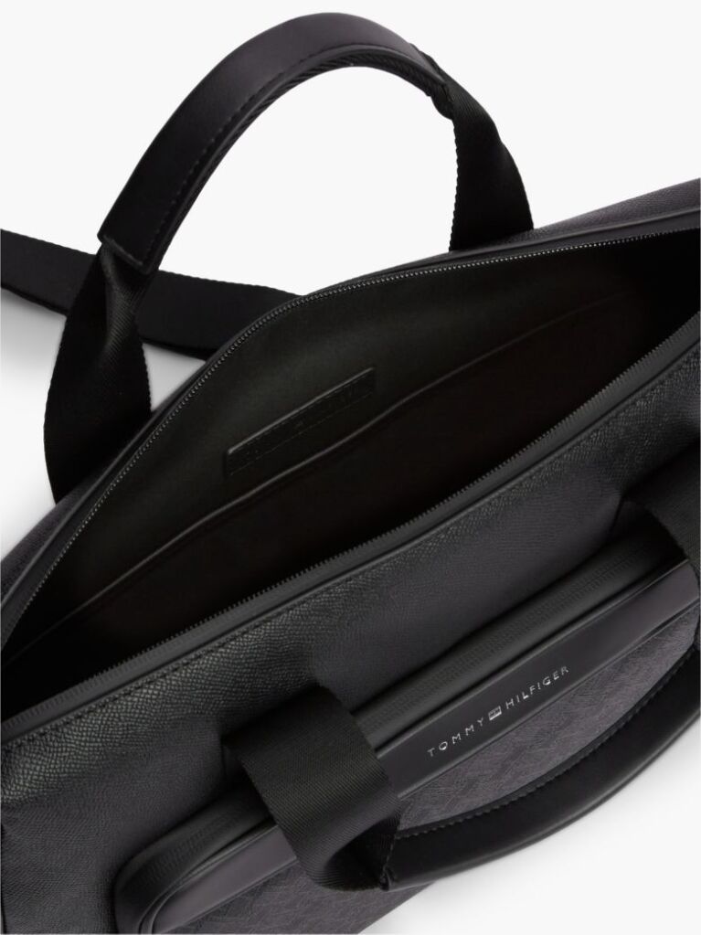 Black Modern Textured Flag Laptop Bag  Men