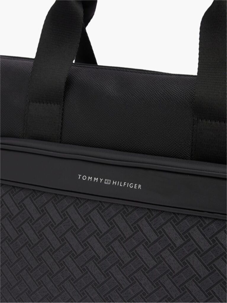 Black Modern Textured Flag Laptop Bag  Men