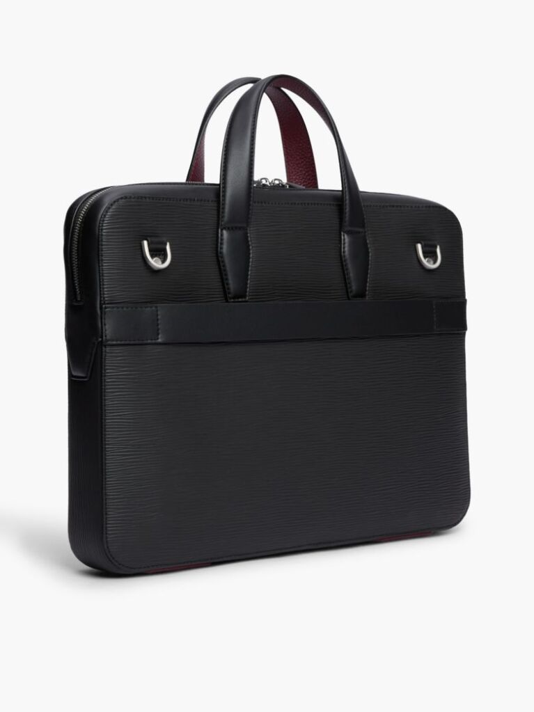 Black TH Business Textured Laptop Bag  Men