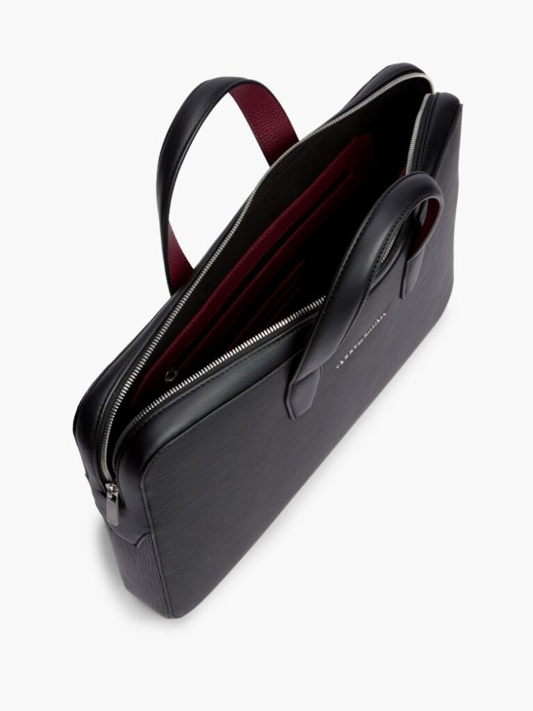 Black TH Business Textured Laptop Bag  Men