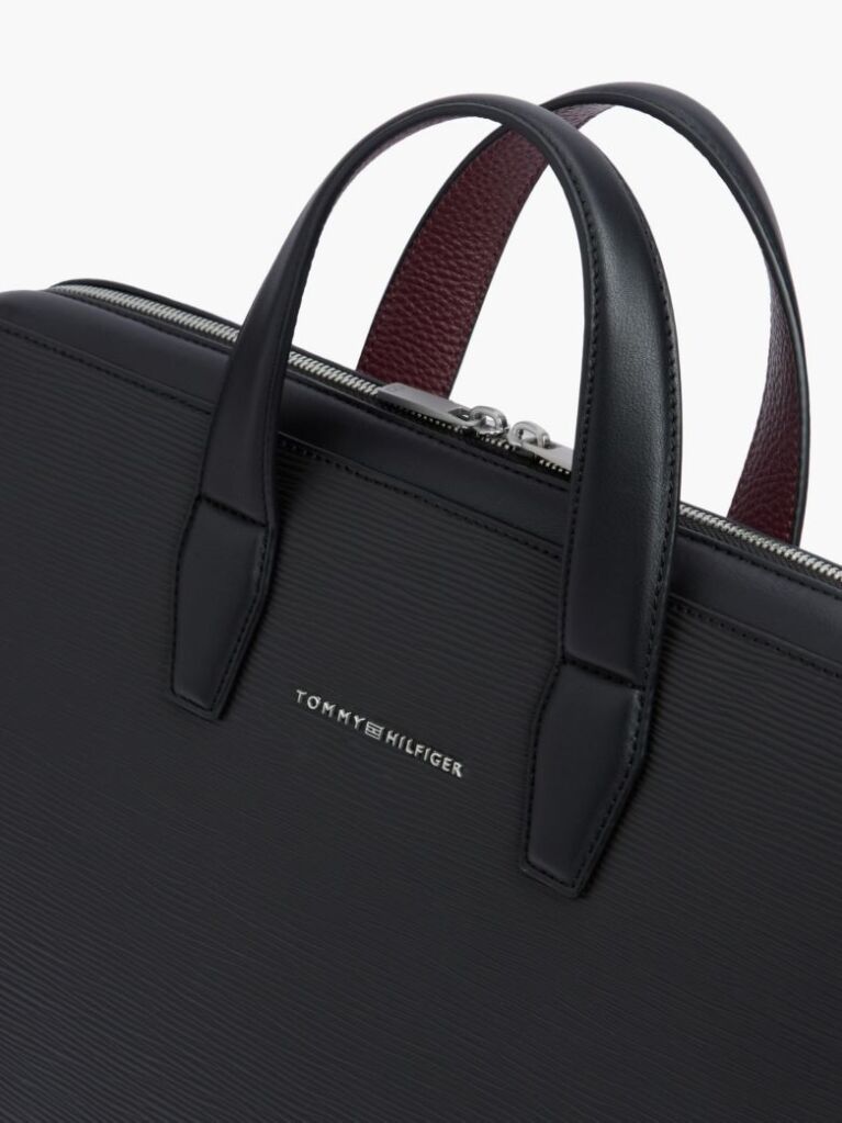 Black TH Business Textured Laptop Bag  Men