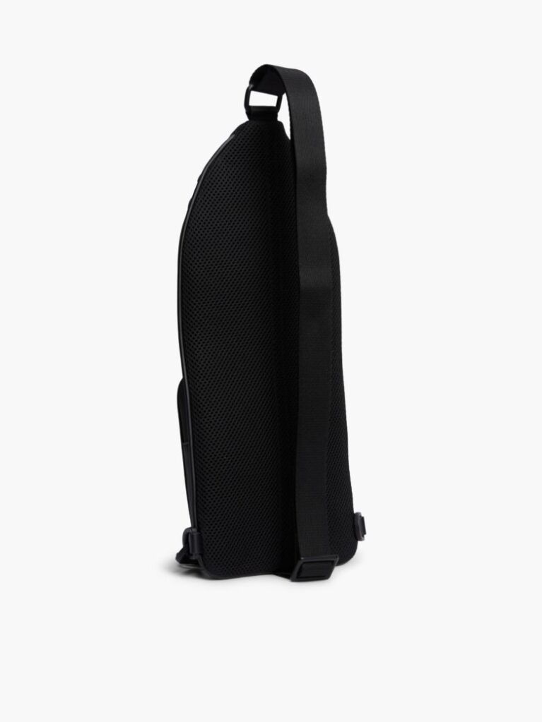 Black Modern Textured Flag Sling Bag  Men
