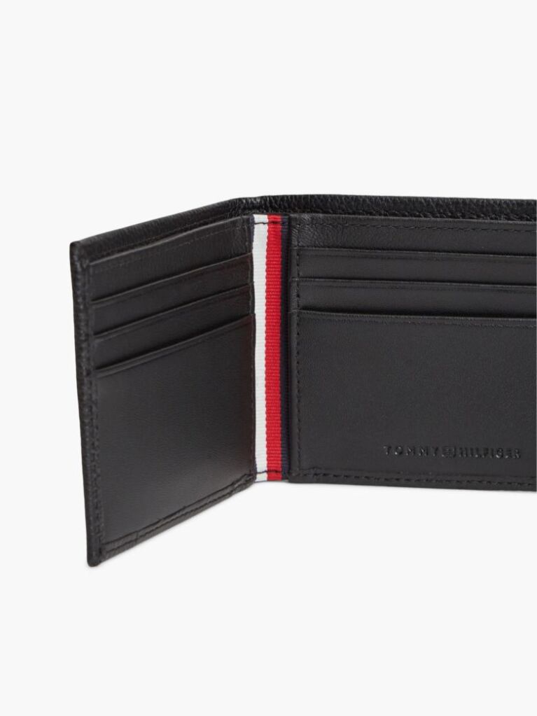Black Corporate Leather Credit Card Bifold Wallet  Men
