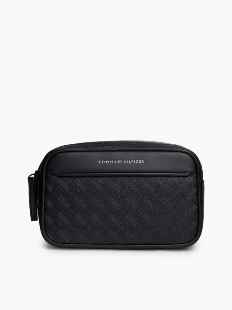 Black Modern Textured Flag Washbag  Men