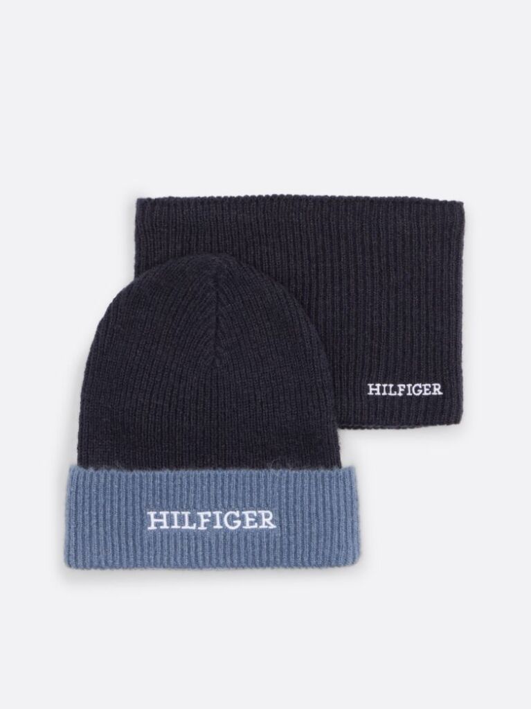 Μπλε Hilfiger Monotype Σετ Σκούφος Και Snood  Παιδί Unisex